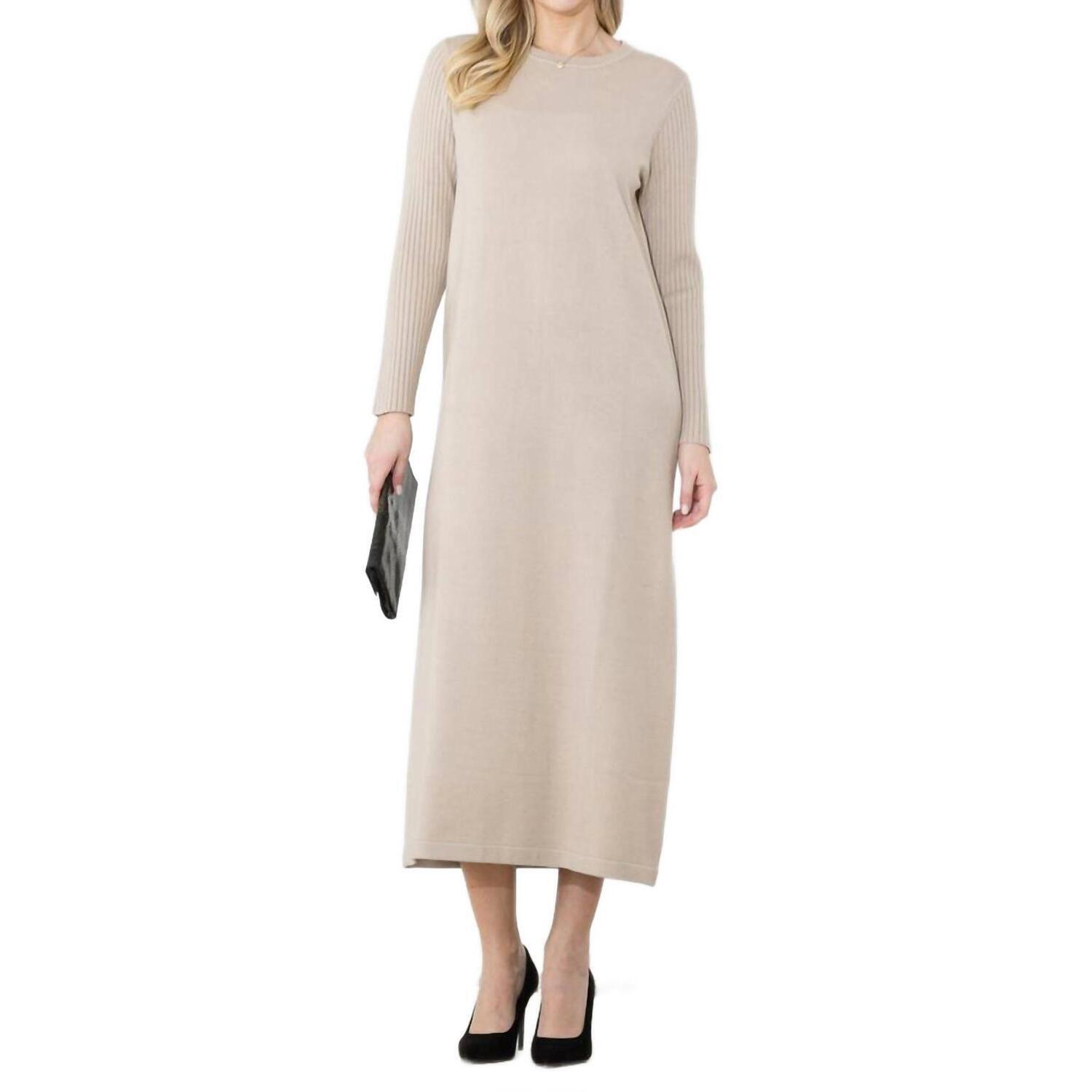 New Joh Sandra Knitted Dress In Khaki